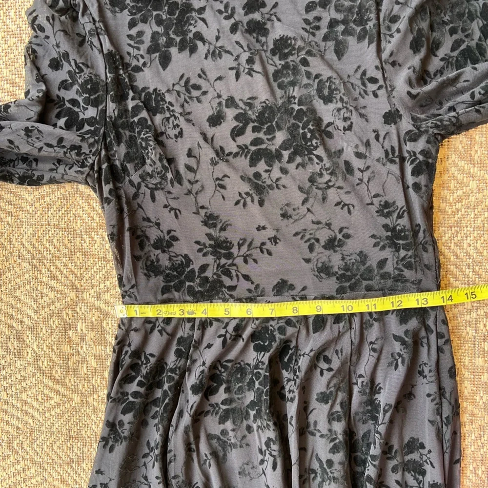 NWT Black Velvet Burnout Fit & Flare Dress Womens‎ Juniors L Y2K Whimsy Goth